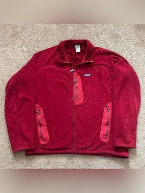 Patagonia R3 High Loft Fleece Jacket Sz Large Burgundy Polartec *PLEASE READ*